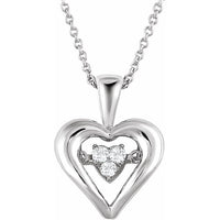 Sterling Silver 1/10 CTW Diamond Heart Mystara® 18" Necklace - TreasureFineJeweler