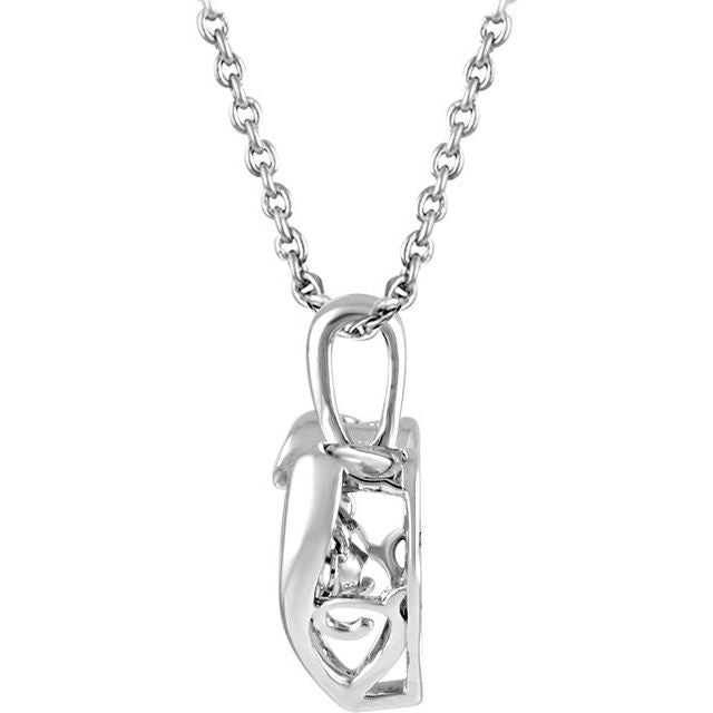 Sterling Silver 1/10 CTW Diamond Heart Mystara® 18" Necklace - TreasureFineJeweler