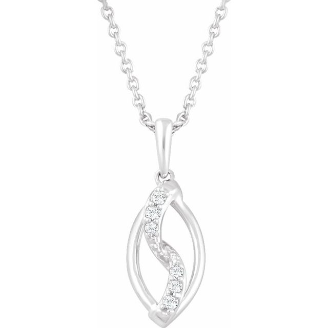 Sterling Silver .08 CTW Diamond 18" Necklace 1
