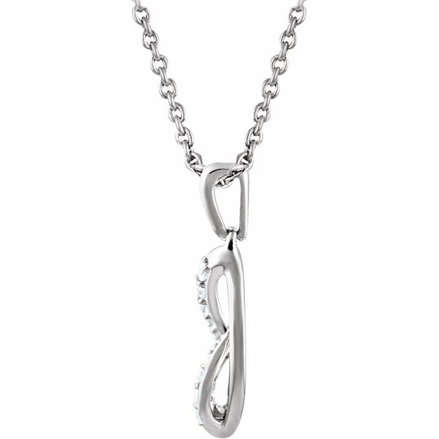 Sterling Silver .08 CTW Diamond 18" Necklace 2