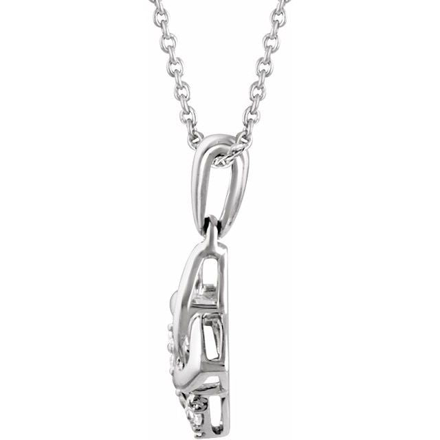 Sterling Silver .06 CTW Diamond 18" Necklace 2