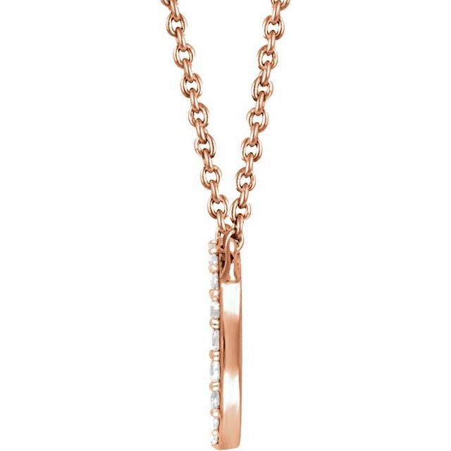 14K Rose 1/3 CTW Diamond Cluster 16-18" Necklace 2
