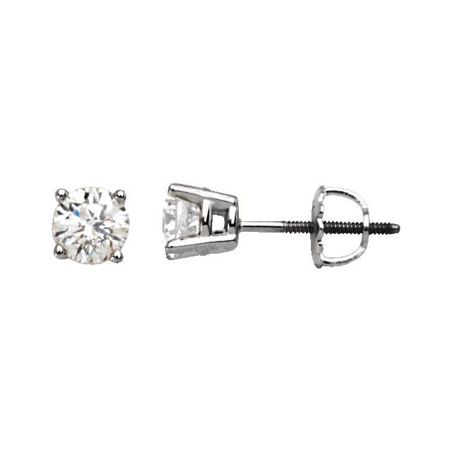 14K White 1/4 CTW Diamond Stud Earrings 1
