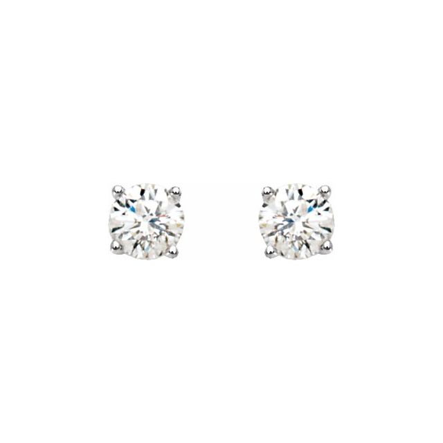 14K White 3/4 CTW Diamond Stud Earrings 2