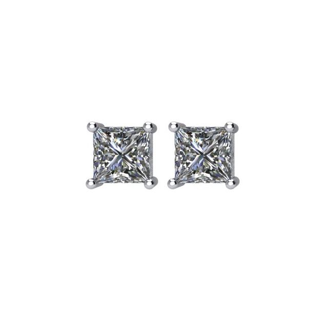 Platinum 1/4 CTW Diamond Threaded Post Stud Earrings 2