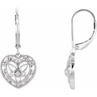 Sterling Silver .02 CTW Diamond Lever Back Earrings 1