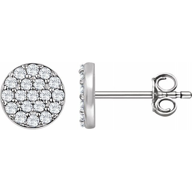 14K White 1/3 CTW Diamond Cluster Earrings 1