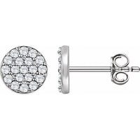 14K White 1/3 CTW Diamond Cluster Earrings 1
