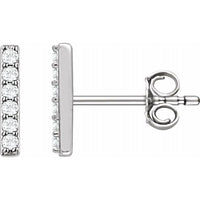 Platinum 1/10 CTW Diamond Bar Earrings 1
