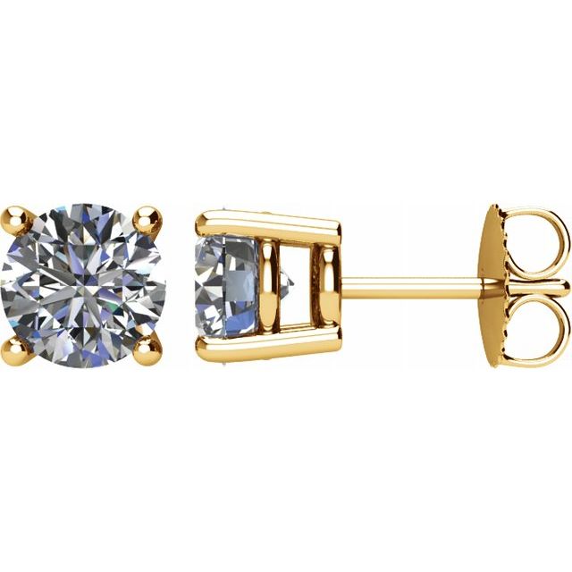 14K Yellow 2 CTW Diamond Earrings 1