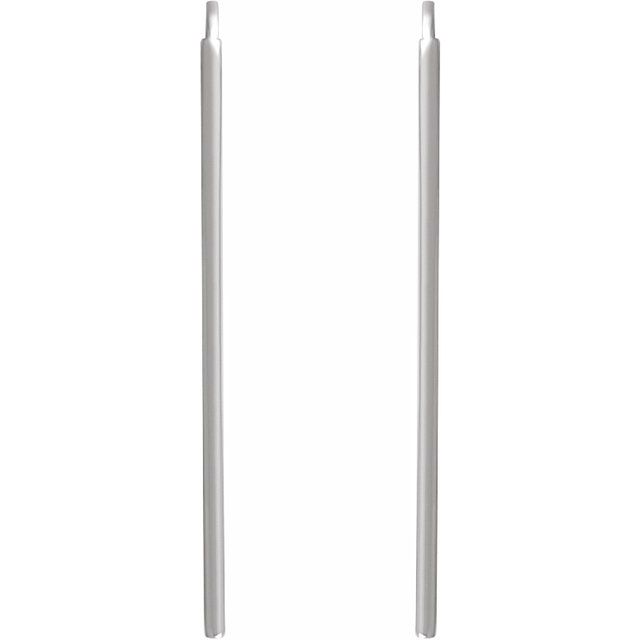 14K White Vertical Bar Earrings 2