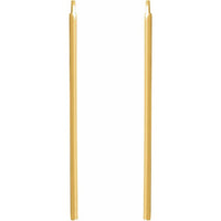 14K Yellow Vertical Bar Earrings 2