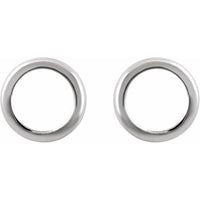 14K White Circle Earrings 2
