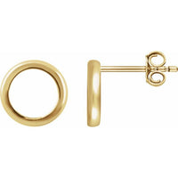 14K Yellow Circle Earrings 1