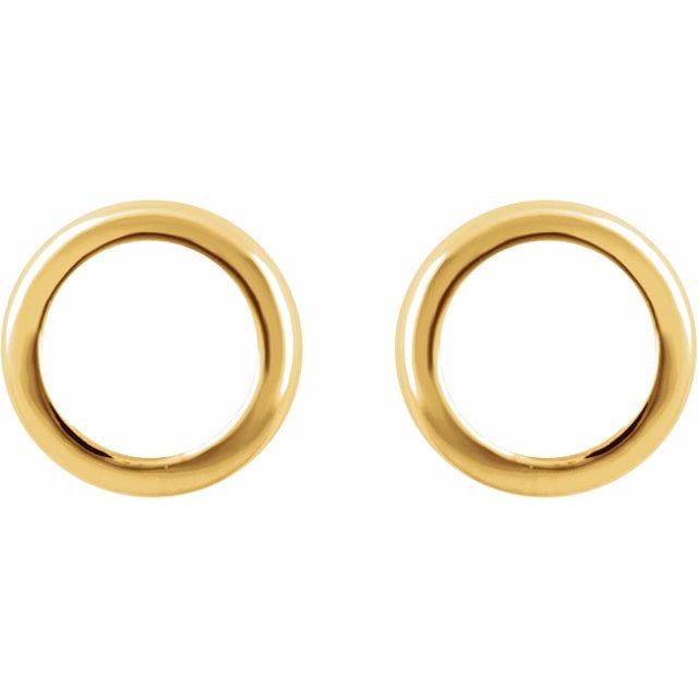 14K Yellow Circle Earrings 2