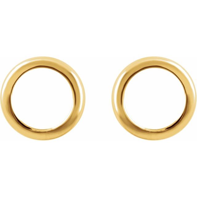 14K Yellow Circle Earrings 2