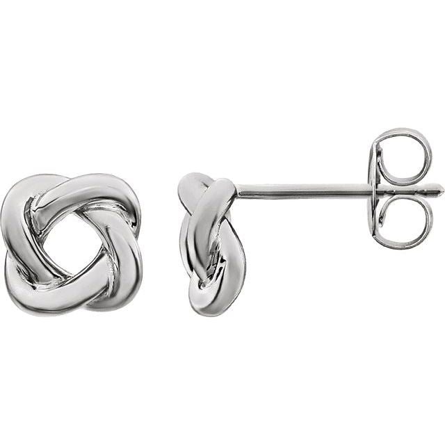 Sterling Silver 7x7 mm Knot Earrings 1