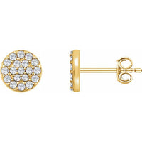 14K Yellow 1/3 CTW Diamond Cluster Earrings 1