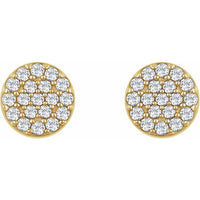 14K Yellow 1/3 CTW Diamond Cluster Earrings 2