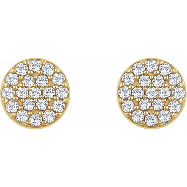 14K Yellow 1/3 CTW Diamond Cluster Earrings 2