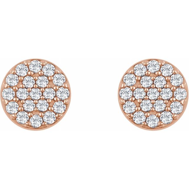 14K Rose 1/3 CTW Diamond Cluster Earrings 2