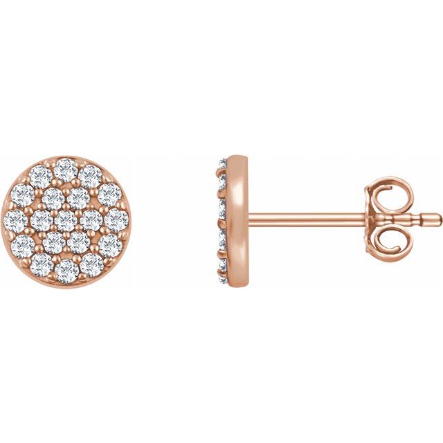 14K Rose 1/3 CTW Diamond Cluster Earrings 1