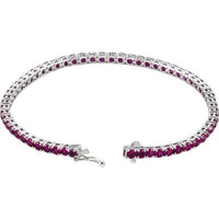14K White Lab-Grown Ruby Line 7.25" Bracelet 2
