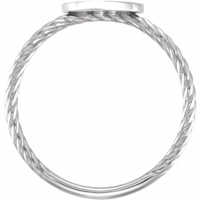 Continuum Sterling Silver Heart Engravable Rope Ring 2