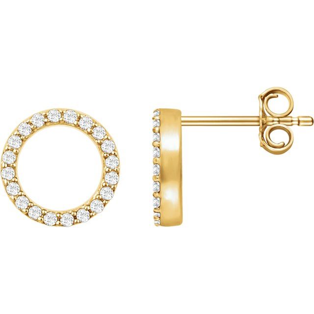 14K Yellow 1/5 CTW Diamond Circle Earrings 1