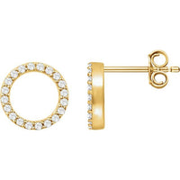 14K Yellow 1/5 CTW Diamond Circle Earrings 1