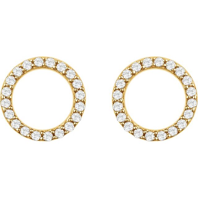 14K Yellow 1/5 CTW Diamond Circle Earrings 2