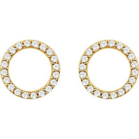 14K Yellow 1/5 CTW Diamond Circle Earrings 2