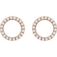 14K Rose 1/5 CTW Diamond Circle Earrings 2
