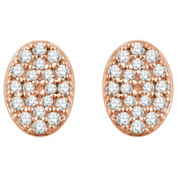 14K Rose 1/6 CTW Diamond Oval Cluster Earrings 2