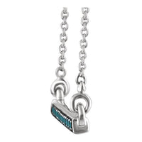 14K White 1/6 CTW Blue Diamond Bar 18" Necklace 2