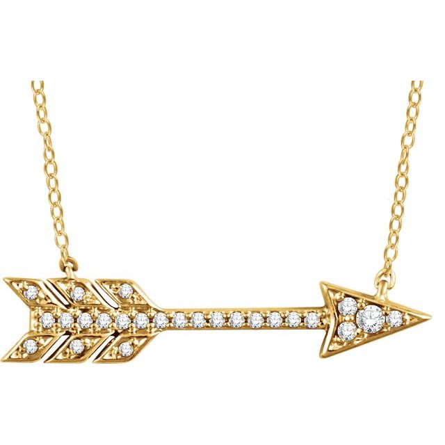 14K Yellow 1/10 CTW Diamond Arrow 18" Necklace 1