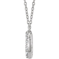 14K White 1/5 CTW Diamond Oval Cluster 16-18" Necklace 2