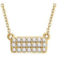 14K Yellow 1/6 CTW Diamond Cluster 16-18" Necklace 1