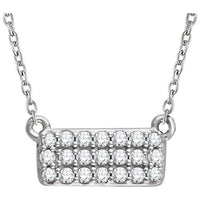 14K White 1/6 CTW Diamond Cluster 16-18" Necklace 1