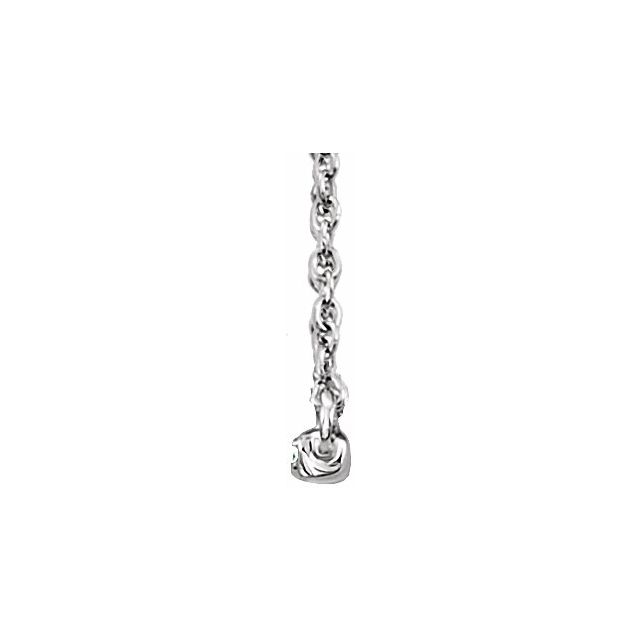 14K White 1/6 CTW Diamond Bar 18" Necklace 2