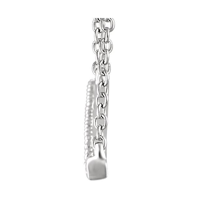 14K White 1/3 CTW Diamond Bar 16-18" Necklace 2