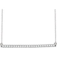 14K White 1/3 CTW Diamond Bar 16-18" Necklace 1