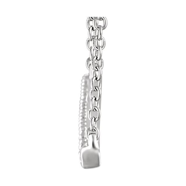 14K White 1/2 CTW Diamond Bar 16-18" Necklace 2