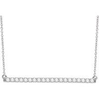 14K White 1/2 CTW Diamond Bar 16-18" Necklace 1