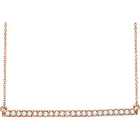 14K Rose 1/3 CTW Diamond Bar 16-18" Necklace 1