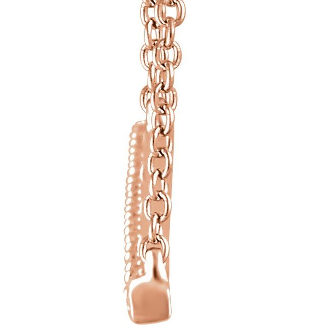 14K Rose 1/2 CTW Diamond Bar 16-18" Necklace 2