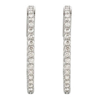 Platinum 1 CTW Diamond Inside-Outside 26.5 mm Hoop Earrings 2