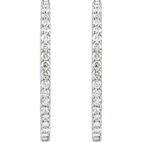 14K White 6 1/4 CTW Diamond Inside-Outside 51 mm Hoop Earrings 2