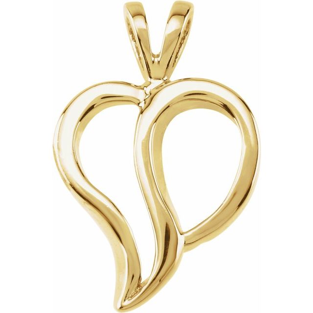 18K Yellow 18.5x12 mm Heart Pendant 1