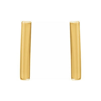 14K Yellow Vertical Bar Earrings 2